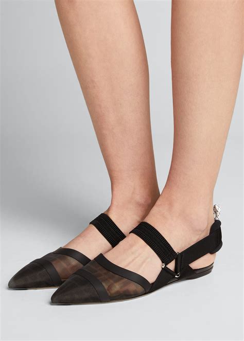 fendi flats mesh